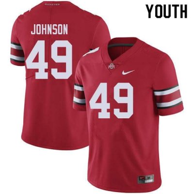 Youth Ohio State Buckeyes #49 Xavier Johnson Red Nike NCAA College Football Jersey February QUS8044DL